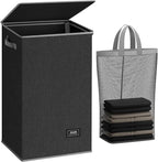 SOLEDI Laundry Hamper with Lid 90L Large & Tall Collapsible Laundry Basket, Clothes Hamper with Bag Removable Easy to Carry, 
