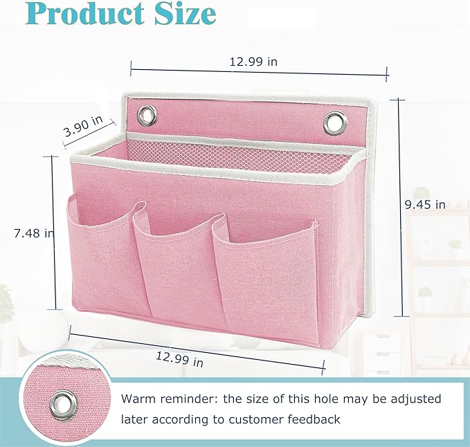 2-Pack Wall Hanging Organizer Bag/Hanging Baskets with Large Mesh Compartment & 3 Pockets，Over the Door Hanging Organizer Spa