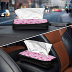Car Tissue Holder Car Visor Organizer Tissue Box Holder for Car Sun Visor Organizer with Car Vehicle Accessories Essentials Interior for Women Men Pink Flamingos and Polka Dots