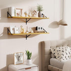 Floating Shelves for Wall,40" Wall Mounted Shelves Set of 2,Long Wood Floating Shelves,Hanging Wide Display & Storage Shelf w