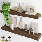 Fun Memories Floating Shelves for Wall, 40Inch Floating Shelves Set of 2, Hanging Shelf with Invisible Brackets, Wood Shelves