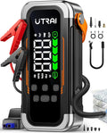UTRAI Jump Starter with Air Compressor, 6000A Peak Battery Jumper Starter Portable (All Gas & 10.0L Diesel) with