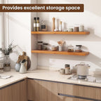 Vivelove Solid Wood Floating Shelves 36 Inches Long, 8”Deep x 1.4” Thick Wall Shelves for Bathroom, Living Room, Kitchen, Bed