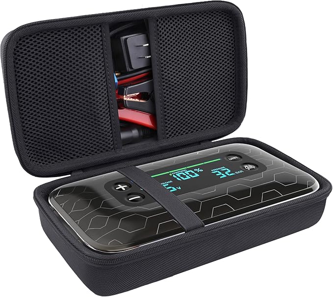 khanka Stroage Case for HALO Bolt Ultimate 2.0/HALO Bolt Air +1750 Portable Car Battery Jump Starter,Case Only (Black)