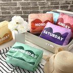 Paterr 7 Pcs Days of Week Packing Cubes Travel Cubes for Kids Colorful Luggage Organizers for Lightweight Packing Suitcase Ba
