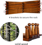 WEBI Accordion Wall Hanger,Expandable Wooden Hat Rack for Wall Mounted Coat Rack,Accordion Hat Hooks Holder for Baseball Caps