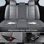 Leather Car Seat Covers, Waterproof Horizontal Stripes Front and Rear Car Seat Cover, Breathable Automotive Seat Covers for S