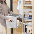 Homsorout Fabric Storage Bins with Lids, Large Storage Cubes with Window, Fabric Storage Baskets Bins for shelves, Closet Sto
