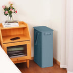 efluky Slim Laundry Basket with Lid, Narrow Laundry Hamper with Handles, Collapsible Dirty Clothes Hamper, Tall Laundry Bin f