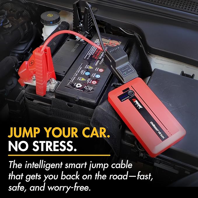 Wagan EL7601 iOnBoost V8 Slim Jump Starter 1200A Peak 12V Portable Lithium Car Battery Booster for Up to 4.0L V8 Gas or 2.0L