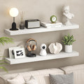 Furinno Tanna Floating Shelves for Wall Set of 2, 9 x 47 Wall Shelf, Wall Mounted Floating Shelf with Invisible Bracket, 2-in