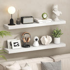 Furinno Tanna Floating Shelves for Wall Set of 2, 9 x 47 Wall Shelf, Wall Mounted Floating Shelf with Invisible Bracket, 2-in