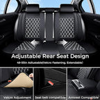 Huidasource Seat Cover 5 Layers, Car Seat Covers Full Set Faux Leather, Seat Covers for SUV, Side Open Design Airbag Pops Out
