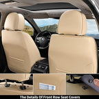 Coverado Front and Back Seat Covers for Cars, Nappa Leather Car Seat Covers, Automotive Seat Covers for Trucks, 5 Seats Water
