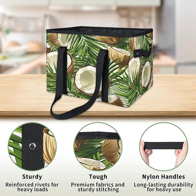 Reusable Grocery Bag, Foldable Large Shopping Tote Bag for Groceries Kitchen Picnic Car Trunk