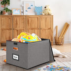 Huolewa File Organizer Box with Lid, Collapsible File Folder Organizer for Office Document Storage, Filing Box with Plastic S