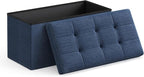 SONGMICS MAZIE Collection - 30 Inches Folding Storage Ottoman Bench, Ottoman Foot Rest, End of Bed Bench, Storage Chest, Load