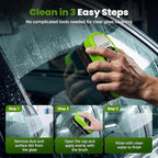 Automotive Oil Film Cleaning Brush, Upgrade 2.0 Glass Cleaning Board for Car Windows, Windshield Cleaner with Cloth, Glass Oi