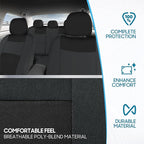 BDK PolyPro Car Seat Covers Full Set in Reverse Charcoal, Front and Rear Split Bench Seat Covers for Cars, Easy to Install Ca