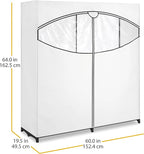 Whitmor 60-inch Extra-Wide Clothes Closet, 60” with White Cover