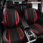 CAR PASS Nappa Leather Car Seat Covers, Durable Waterproof Luxury Universal Seat Covers for SUV Pick-up Truck Sedan, Anti-Sli