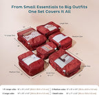 6-Pack Large Compression Packing Cubes for Travel - Lightweight Compression Packing Cube Set, Water-Resistant Luggage Organiz