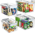 Plastic Storage Bins with Lids Stackable organization and Storage Containers for Organizing Snacks, Crafts, Tools Clear Stora