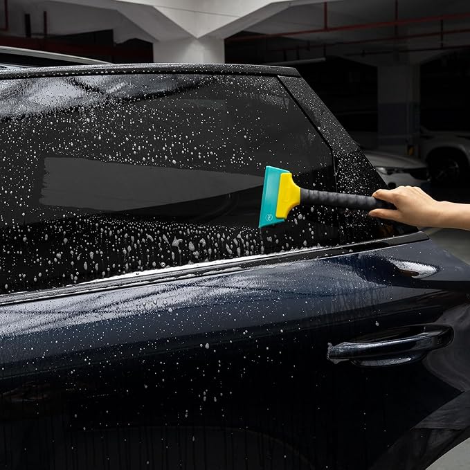 NEWISHTOOL 3 PCS TPU Rubber Squeegee with Different Hardness Blade, All Purpose Window Cleaner Tool Snow Scraper Tool Car Squeegfee Vinyl Wrap Tool Window Tint Squeegee Water Remover