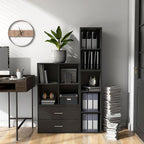 Homes: Inside + Out Apexa 4-Cube Storage Organizer Shelves, Stackable Wood Bookcase Fits Cubby Bins for Organization, Dorm Te