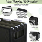 2 Pack Hanging File Holder, 10 Hanging Folders, Metal Mesh, Letter Size Folder Storage, Desktop Storage Cabinets, Office Scho