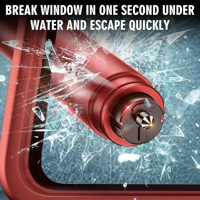 [4 Pack] 2026 Upgraded Safe Hammer Window Breaker Seatbelt Cutter, 2-in-1 Car Hammer Glass Breaker Seatbelt Cutter Emergency 