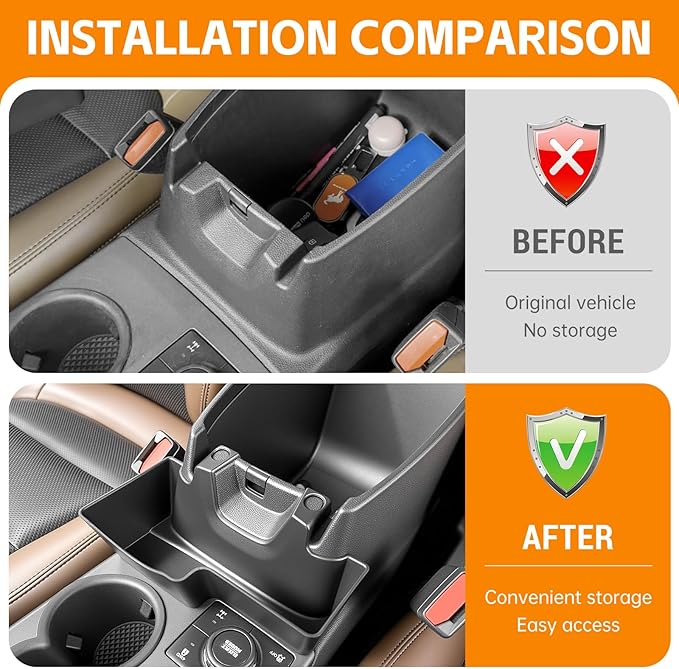 Center Console Organizer Compatible with 2021-2025 Ford Bronco Sport/2020-2025 Ford Escape Hanging Armrest Box Storage Tray for Bronco Sport/Ford Escape Accessories(Hanging Storage Tray)