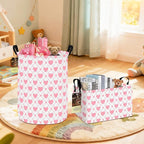 HUNRUNG Laundry Hamper,Large Canvas Fabric Lightweight Storage Basket Toy Organizer Dirty Clothes Collapsible Waterproof for 