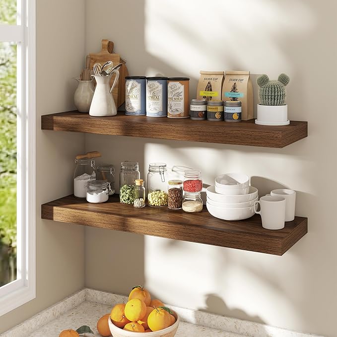 Dreamland 36 Inch Floating Shelves for Wall,8 Inch Deep Floating Shelves,36" W x 8" D Wall Shelves for Bedroom,Living Room,Ki