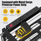 MOOMSINE Large Power Tool Organizer Wall Mount with Charging Station, 400lbs Metal Storage Rack with 8 Cordless Drill Holder,