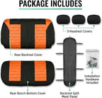 FH Group Automotive Car Seat Covers Rear Set Premium 3D Air Mesh Seat Covers, Airbag Compatible and Split Bench Cover Univers