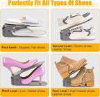 Neprock Shoe Organizer for Closet, 20-Pack (Grey)