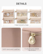 Vlando Jewelry Box with 12 Velvet Jewelry Bags Travel Jewelry Case for Girls Jewelry Organizers Necklace Rings Earrings Stora