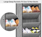 SLEEPING LAMB Over The Door Shoe Organizer for Closet with Large Deep Pockets, Narrow Shoe Rack for Door Hanging Boots Storag