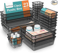 StorMiracle 23 PCS Drawer Organizer Set, 5 Varied Size Bathroom and kitchen Drawer cabinet organizer Trays, Clear Storage Bin