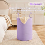 Artfeel Laundry Basket,Woven Cotton Rope Laundry Hamper,40L for Decorative Storage of Dirty Clothes,Toys and Blankets in Bath