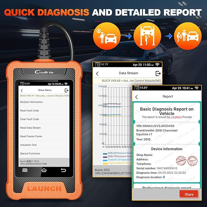 2026 LAUNCH Creader Elite for GM Bi-Directional OBD2 Scanner, All Resets Full System Diagnostic Scan Tool, Full OBD2 Code