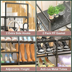 Kottwca 4 Row 10 Tier Large Shoe Rack Organizer for Closet Entryway, 72-80 Pair Shoe Boot Storage Rack, Metal Shoe Shelf Big 