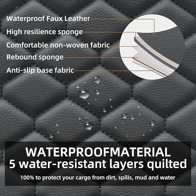 Elantrip Car Seat Cover Full Set Leather Car Seat Protector Universal fit for Most Cars SUVs and Trucks Water Proof Front and