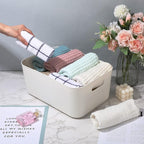 Zopeal Plastic Storage Bins 10 Pcs White Pantry Organizer Bins Small Baskets Storage Containers for Home Kitchen (14 x 10.5 x