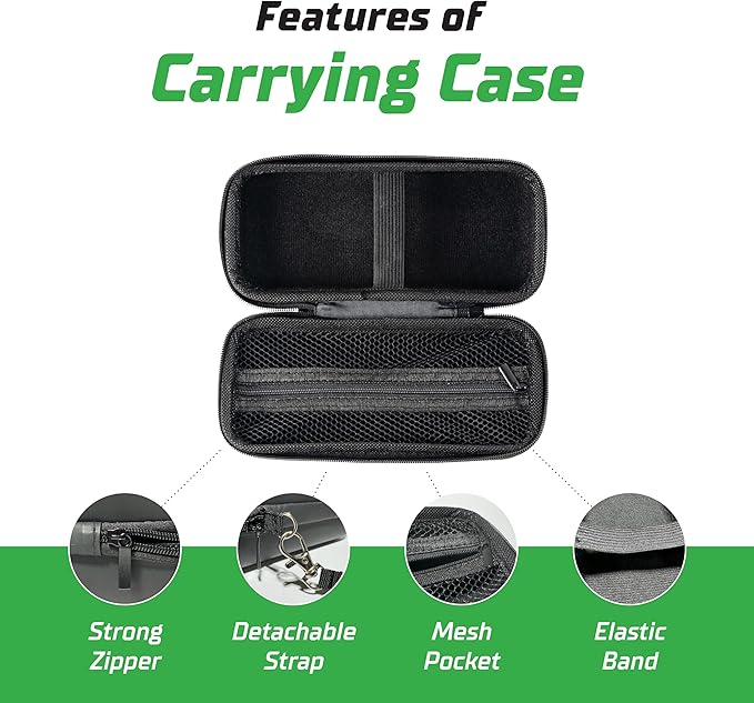 Airmoto Carrying Case - Durable Storage Box Compatible with Most Handheld Tire Inflators - Hard Case for Tire Inflator Portable Air Compressor - Mesh Pocket for Air Pump Connectors - Container Only