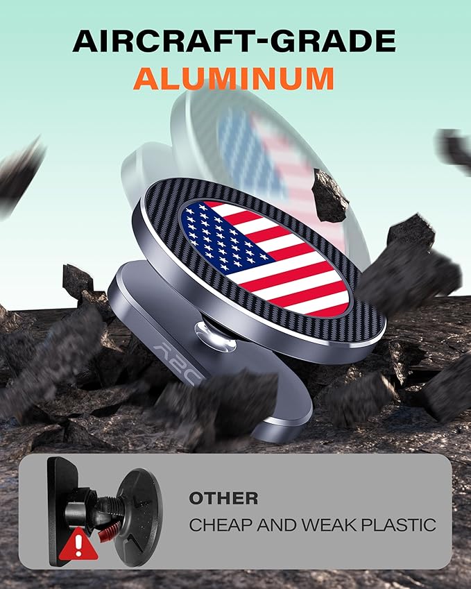 A2C Alloy Magnetic Golf Cart Phone Holder for MagSafe iPhone, Unique Golf Gifts for Men Golfers Dad Father, Golf Gift for Him Husband, Golf Accessories Essentials Gadgets (US Flag)