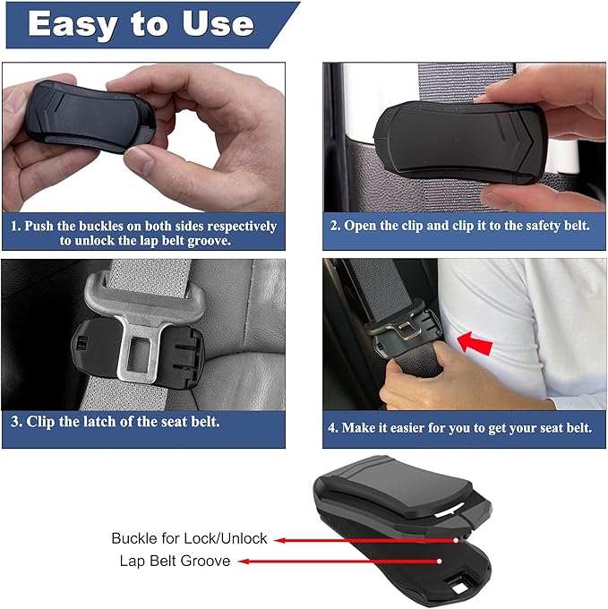 Car Seatbelt Adjuster, Seat Belt Clips for Universal Auto, Shoulder Neck Protector Strap Positioner for Car, 4 Pcs