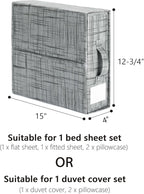 SUOCO SheetCube Bed Sheet Organizers and Storage 8 Pack, Foldable Linen Closet Organizer with Window and Label, Bedding Stora