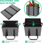 WISELIFE Reusable Grocery Bags 8 Pack,Large Grocery Tote Bag Water Resistant Shopping Bags Foldable Grocery Bag for Clothes,Shoes and Picnic,Black